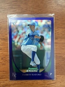 2011 Bowman Chrome Blue Refractor Everett Teaford #85