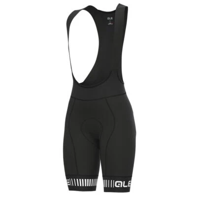 ALE Womens Cycling Bib Shorts - Strada PR-R - Padded, Black/White L13146718 - Image 1 of 4