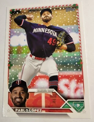 2023 Pablo Lopez Topps Holiday Edition Card #H184 Minnesota Twins Baseball MLB - Image 1 of 2