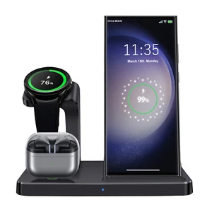 3In1 Wireless Charger Charging Stand For Samsung S24 S23 Galaxy Watch 7 6 5 Buds - Picture 1 of 25