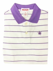 BOAST Boy's White/Purple Pinstripe Polo Shirt $44 NEW - Picture 1 of 1