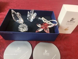 Swarovski Crystal Lot~ Ornaments, Flower, Porcupine, Swan 5 PCS - Picture 1 of 3
