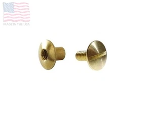 3/16" 4.7mm Chicago Screw & Post w/ Open Head, Brass, Gold, Case, US Made 5 Sets - Picture 1 of 1