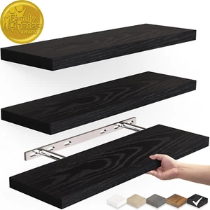 Floating Shelves for Wall, Wall Mounted Rustic Wood Shelves for Bathroom, Bedroo - Picture 1 of 12