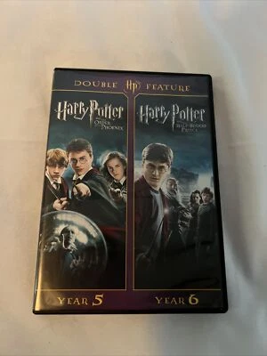 Harry Potter Double Feature Years 5 & 6 Order Of Phoenix & Half Blood Prince Dvd - Image 1 of 3