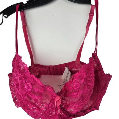 Sujetador Gilligan & O'Malley 36D Balconette rosa encaje con aros Foto 1 de 4