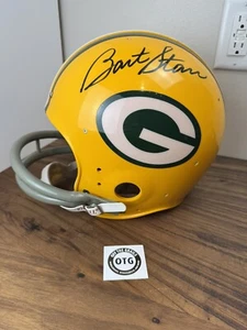 Bart Starr signierter Packers Throwback 2 Bar Full Size Football Helm - JSA - Bild 1 von 6