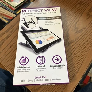 Perfect View Adjustable Laptop and Tablet Stand - Folds & Expands for travel NEW - Bild 1 von 7