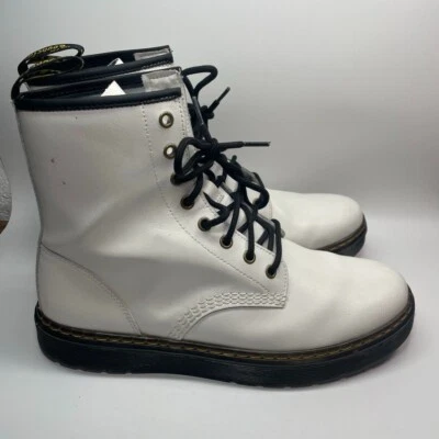 Doc Dr. Martens Boots Zavala White Leather Lace Up Mens 10 / Womens 11 - Image 1 of 4