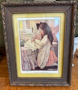 ANTIQUE FRAMED PRINT JESSIE WILCOX SMITH 9.5" L 7.5" W - Picture 1 of 5