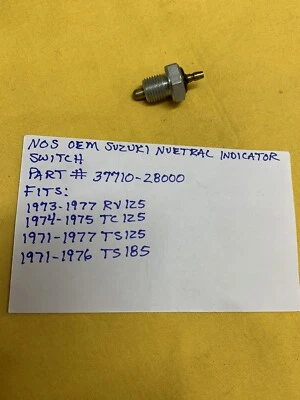 INTERRUPTOR INDICADOR NEUTRAL NUEVO SUZUKI 37710-28000 TS125, TS185, RV125, TC125 AHRMA Foto 1 de 4