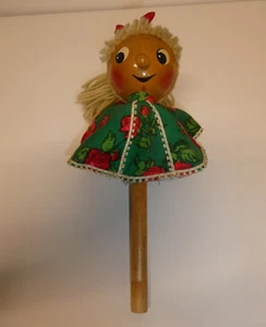 VTG Steinbach DBGM Made In Germany Wood Musical Spinning Toy Jester Puppet Girl - Picture 1 of 17