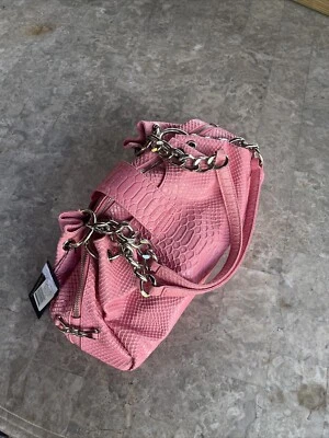 Isabella Adams Evening Purse or Pink Moc Croc Patent Leather - Image 1 of 4