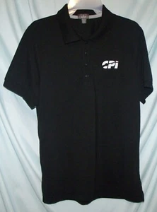 Elevate Solid Black Embroidered CPI Collared SS Polo Shirt Size XL Juniors - Picture 1 of 5