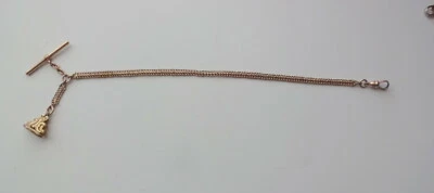 Antique Victorian Art Nouveau T Bar Yellow Gold Filled Pocket Watch Fob Seal - Image 1 of 4