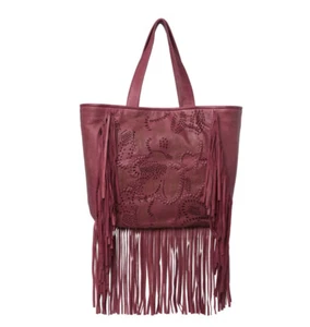 NWT Frye Vivian Leather Fringe Tote Bag - Open Red - Picture 1 of 5