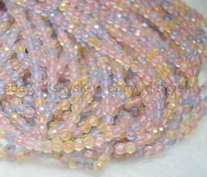 4mm Natural Rainbow Morganite Color Faceted Gems Stone Loose Beads 15" Strand - Picture 1 of 4