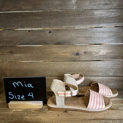 New NWOB Big Kids Mia Esmee Peach/Off White Sandal Sandals Size 4 Y - Image 1 of 4