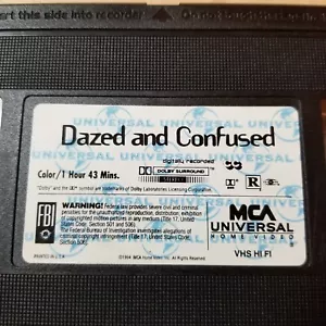 Universal Shell Label Logo Design No MCA Dazed And Confused VHS Video Variant #2 - Picture 1 of 14