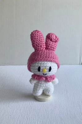 New Handmade Crochet My Melody Amigurumi  5”  Plush - Image 1 of 4