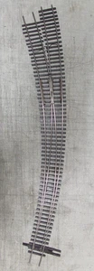 SHINOHARA NICKLE/SILVER #7-1/2 LH CURVED SWITCH TURNOUT CODE 83 HO SCALE(LOT 278 - Picture 1 of 2