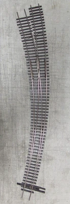 SHINOHARA NICKLE/SILVER #7-1/2 LH CURVED SWITCH TURNOUT CODE 83 HO SCALE(LOT 278 - Image 1 of 2