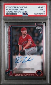 RYAN ZEFERJAHN ON-CARD ROOKIE AUTO CARD #RA-RZ RC 2025 TOPPS CHROME PSA 9 MINT - Picture 1 of 2