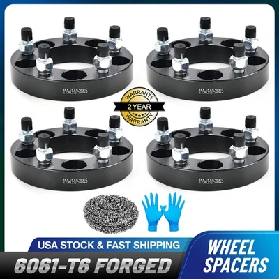 (4) 1 inch 5x4.5 5x114.3 Wheel Spacers 1/2"x20 For 1992-2011 Ford Crown Victoria - Image 1 of 4