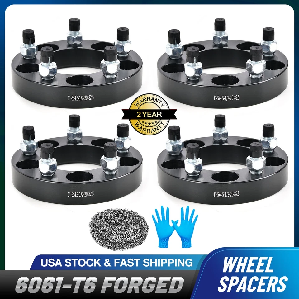 (4) 1 inch 5x4.5 5x114.3 Wheel Spacers 1/2"x20 For 1993-1998 Jeep Grand Cherokee - Image 1 of 4