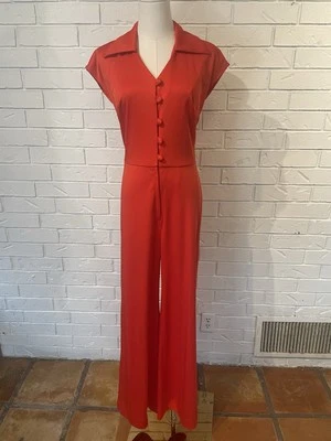 Vintage 70s 80s Melissa Lane Mod Red Jumpsuit Womens small - Image 1 of 4