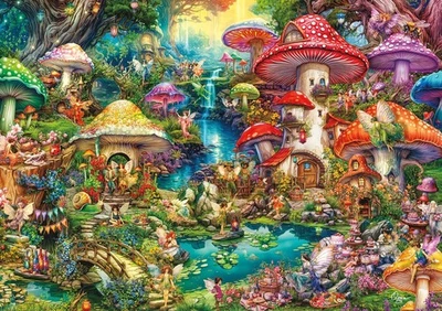 Buffalo Games - Gold - Aimee Stewart - Merry Mushroom Village Picnic - 500...  Foto 1 de 4