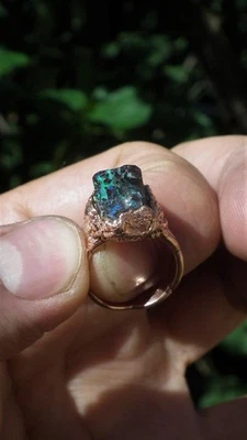 Electroformed copper Australian Opal ring - Изображение 1 из 4