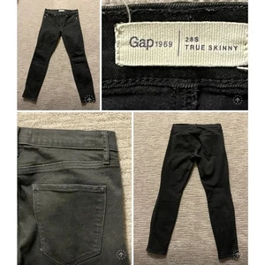 everyday streetwear Gap True Skinny Jeans Gr. 28S Hi Rise schwarz Stretch Denim - Bild 1 von 11