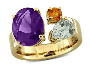 3.94 Carat (ctw) Africa Amethyst, Madeira Citrine,Green Quartz Sterling Silver - Picture 1 of 5