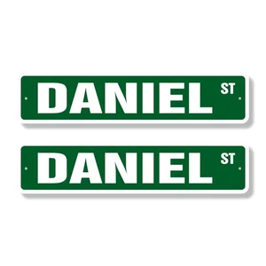 DANIEL Street Sign (2 Pack) Childrens Name Room Metal Road Sign - Picture 1 of 7