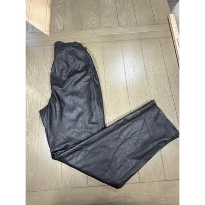 Pantalones de cuero Alfani Lamb para mujer talla 8 negros vintage tiro alto rectos Y2K Foto 1 de 4
