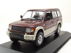 Mitsubishi Pajero Lwb 1991 Rosso Scuro Metallico Modellino Auto 1:43 Maxichamps - Foto 1 di 9