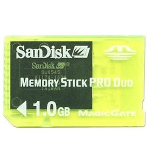SanDisk 1GB Memory Stick Pro Duo Card Transparent Green Mint 9E - Picture 1 of 3