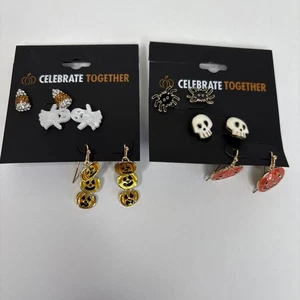 halloween earrings Candy Corn Ghosts Pumpkins Spiders Skulls Jack O’ Lanterns - Picture 1 of 6