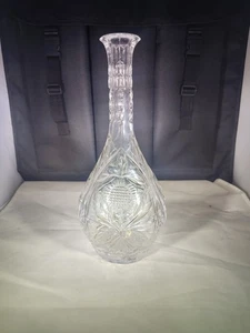 BOTTIGLIA DECANTER VETRO TRASPARENTE O CRISTALLO TAGLIO VINTAGE MOTIVO GIRASOLE DIAMANTE - Foto 1 di 4