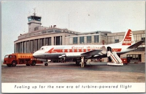 c1960s CAPITAL AIRLINES Advertising Postcard "New Era of Turbine-Powered Flight" - Bild 1 von 2