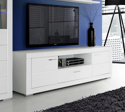 Lowbaord TV-Unterschrank Wohnzimmer 196cm weiß matt Modern - Bild 1 von 3