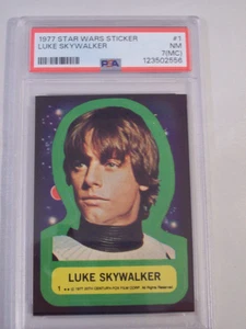 1977 Topps Star Wars Luke Skywalker Sticker #1 PSA 7 (MC) NR .99 bid! - Picture 1 of 4