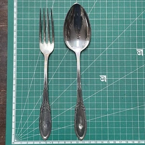 Cuchara y tenedor de plata Almana de 800 milésimas - Picture 1 of 6