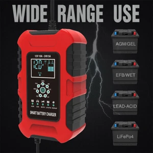 12V 24V Auto Batterie Ladegerät Für Lithium Calcium LiFePO4 Reparatur AGM GEL - Bild 1 von 10