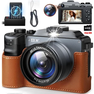 ✅Cámara digital de video 4K 64MP cámaras de vlogging para YouTube con pantalla de 3,0" 64 GB - Imagen 1 de 9