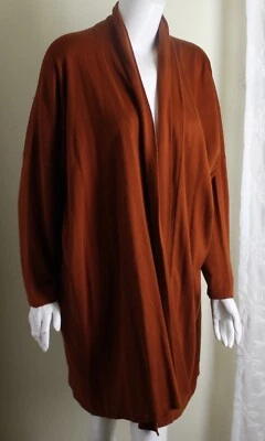 Suéter Cárdigan Tejido Jersey 35"L Naranja Óxido Eskandar O/S Foto 1 de 4