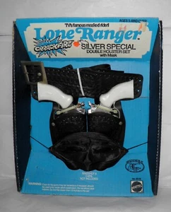 Vintage MATTEL LONE RANGER SILVER SPECIAL Double Holster Set w/ Mask NOS Plugged - Picture 1 of 7