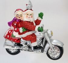 Motorcycle Christmas Ornament, Mr & Mrs Santa Claus