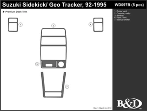 GEO TRACKER 1992 1993 1994 1995 1995 KIT DE AJUSTE TABLERO B - Imagen 1 de 1